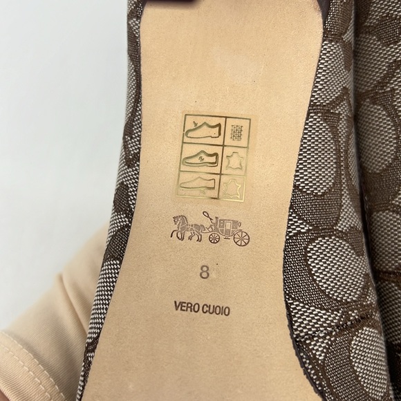 Coach Skyler Monogram Jacquard Pumps Oak Maple - Picture 12 of 15
